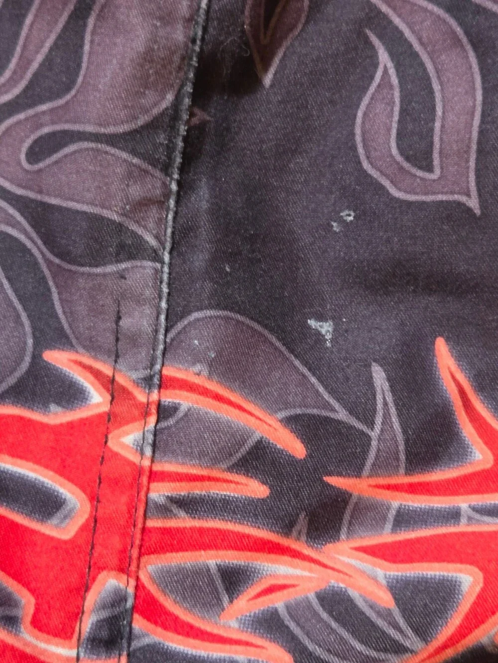 XL Men's Black Purple Floral Swim Trunks with Red Stripe Elastic Waist Cargo